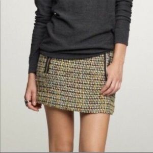J.Crew-Tweed Gold-Zip Mini Skirt- Size 4